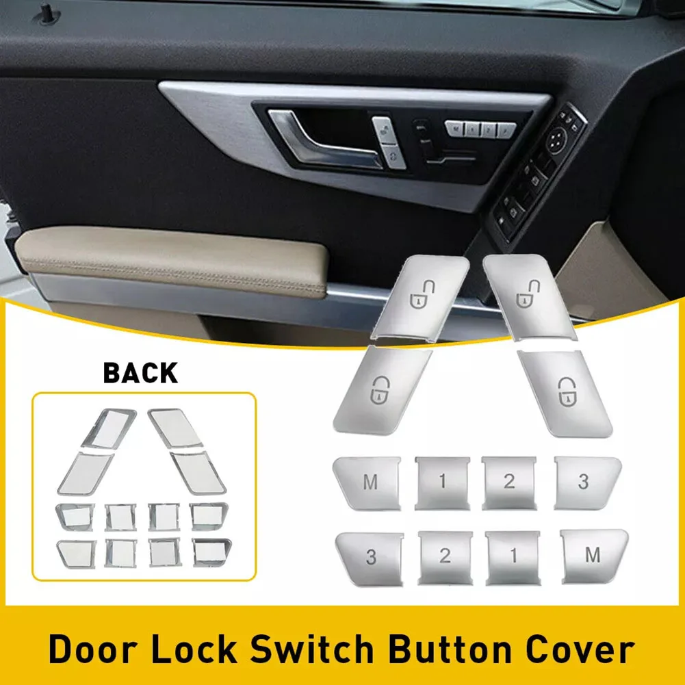 28) Easy to Follow Installation Car Door Glass Switch Button Cover Trim for Mercedes C Class W204 W212 Pack of 12