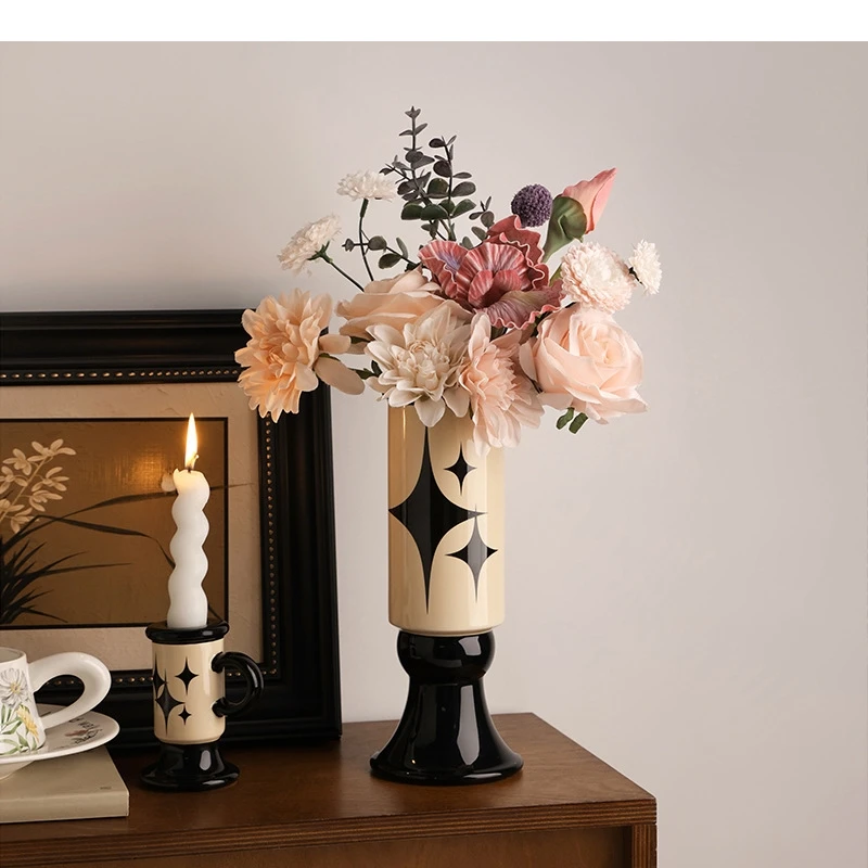 Keramik-Vase, Lenker-Kerzenhalter, Blumenvase, Blumenarrangement-Zubehör, Terrarium, Heimdekoration