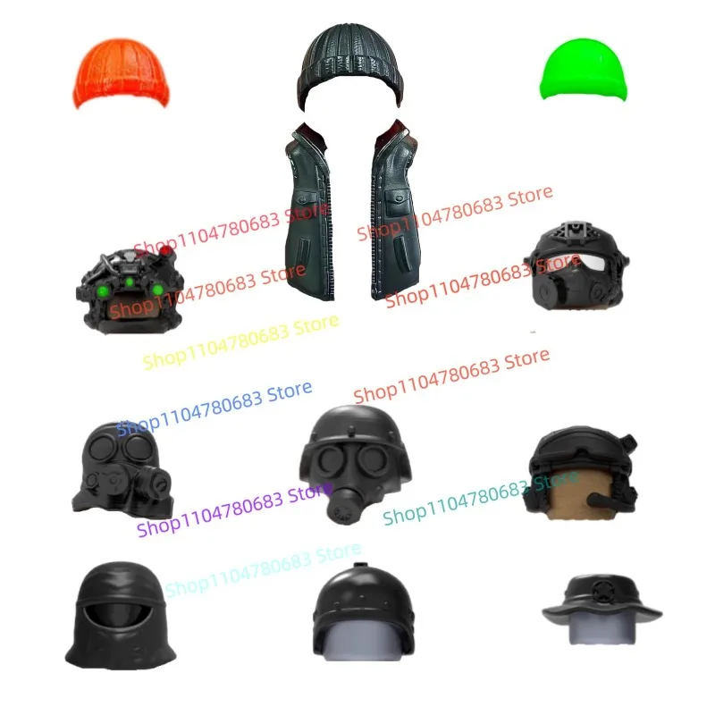 MOC Building Blocks Sleeveless Vest Knit Hat Helmet Accessories Assembly Model Display Figurine Anime Movie Toy Decoration Gift