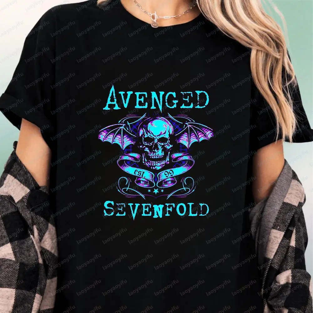Avenged Sevenfold (A7X) - Summer Trend Harajuku Short-Sleeved Men's and Women's Universal Pattern Large T-Shirt