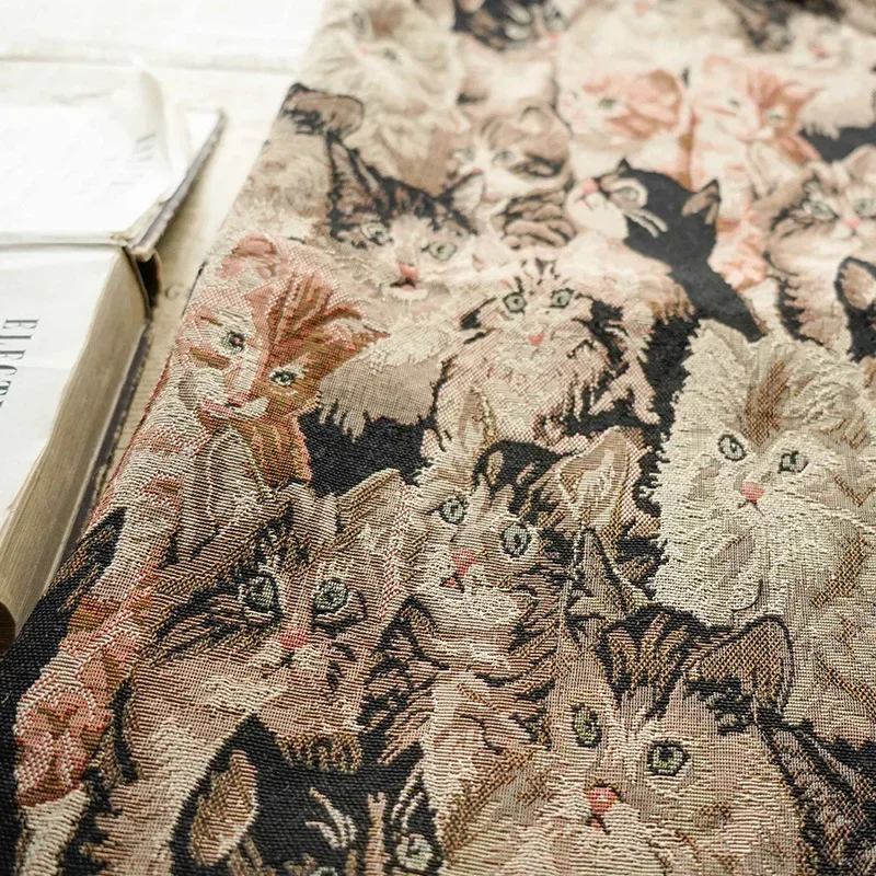 45cm x 149cm Cat Patten Jacquard tessuto spesso primavera autunno vestiti delle donne che fanno divano tessili per la casa tessuto per cucire fai da