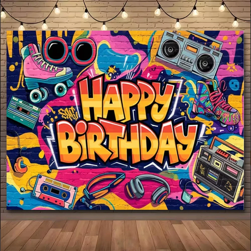 الحضرية الإبداعية الكتابة على الجدران خلفية الديكور شارع الفن رذاذ اللوحة حفلة عيد ميلاد لعبة غرفة نوم خلفية الإمدادات #4