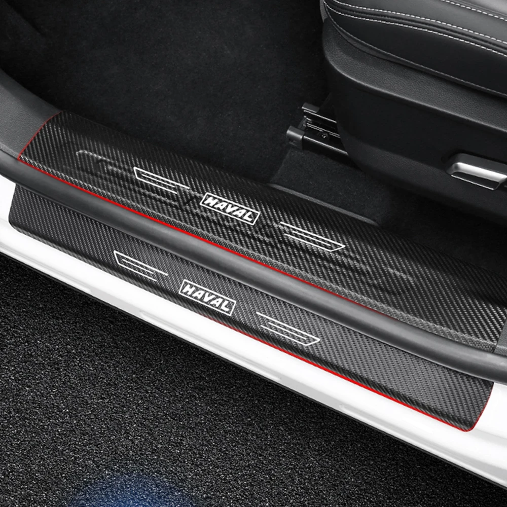 

For Haval H6 3rd Gen 2021-2024 Carbon Fiber Color Threshold Strip Sticker Interior Supplies Rear Guard Board Protective Sticker