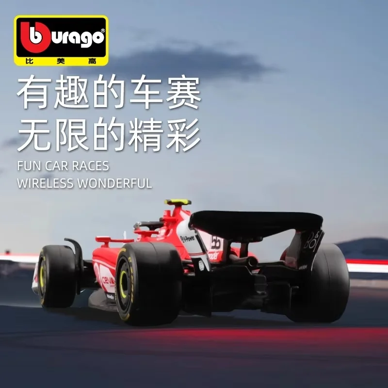 Bburago 1/43 Ferrari Sf-23 Las Vegas Livery Dustcover 16 #   Leclerc Fórmula 1 modelo de coche caja acrílica colección de coches de aleación regalos de juguete