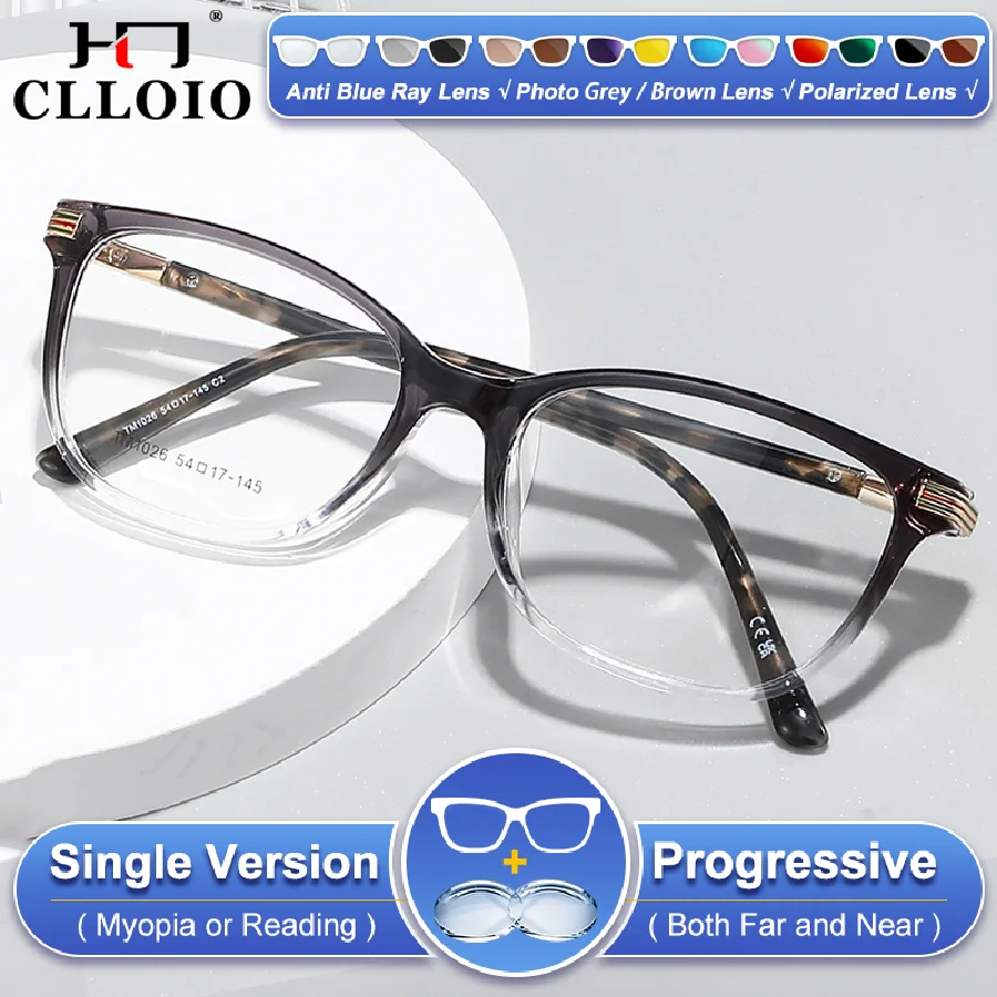 

Очки для чтения CLLOIO New Currents Square с оправой из сплава, с фильтром синего света, фотохромные, прогрессивные, для коррекции близорукости