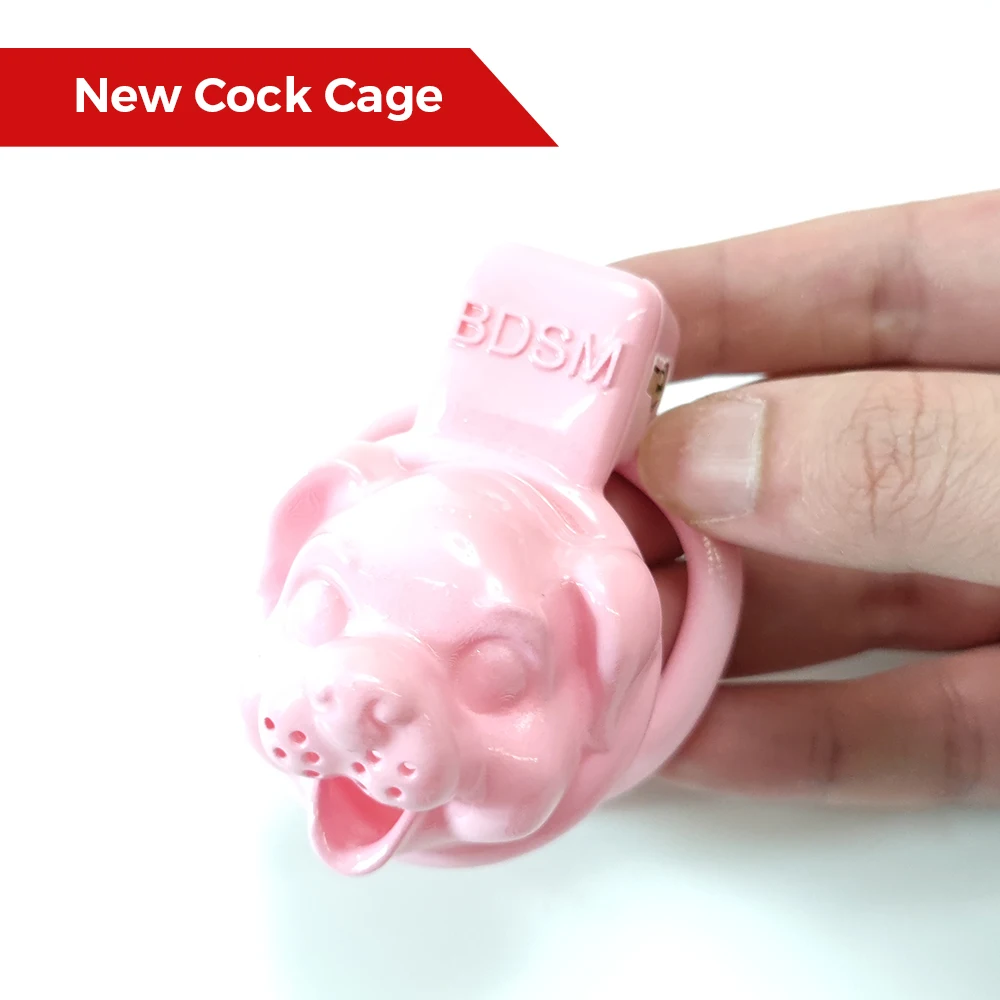 Puppy Pink Chastity Cage Super Small Short Cock Cage Male Bondage Loyalty Penis Ring Lock BDSM Gay Ladyboy Sexy Toys For Men