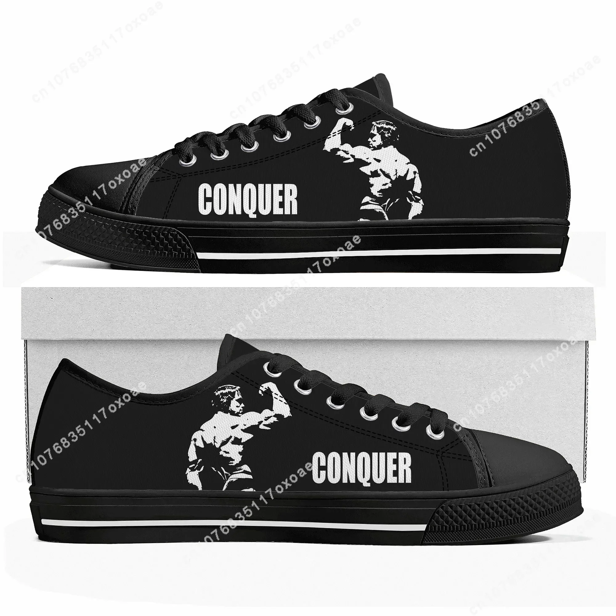 Arnold Schwarzenegger Bodybuilder Low Top Sneakers Mens Womens High Quality Canvas Sneaker Casual Shoes Customize Shoe
