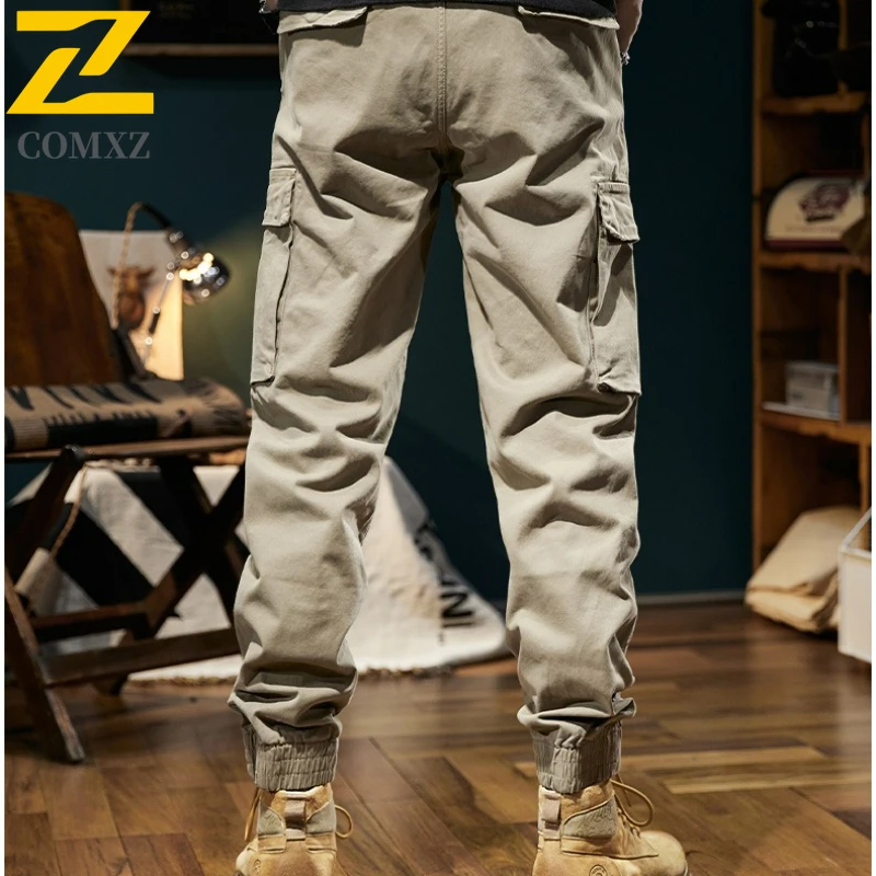 Moda calças de carga dos homens novo retro urbano funcional relaxado ajuste casual moletom acampamento ao ar livre respirável calças de declaração