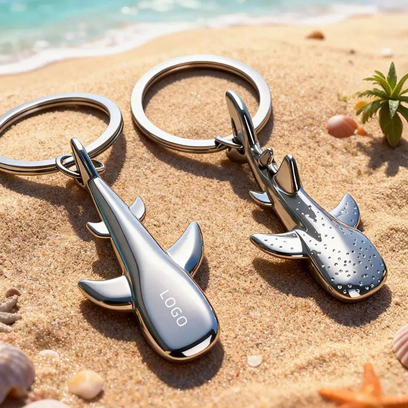 Metallischer Mini-Walhai-Schlüsselanhänger, kreativer Anhänger, Auto-Schlüsselring, Taschenanhänger, Geschenk – Detail 5