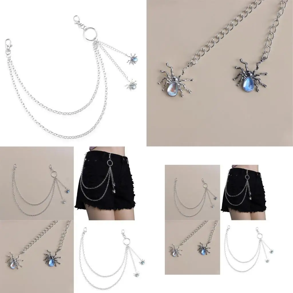 

39BD Spiders Punk Side Chain On Jeans Pants Handbag for 2000s Girls Dancers