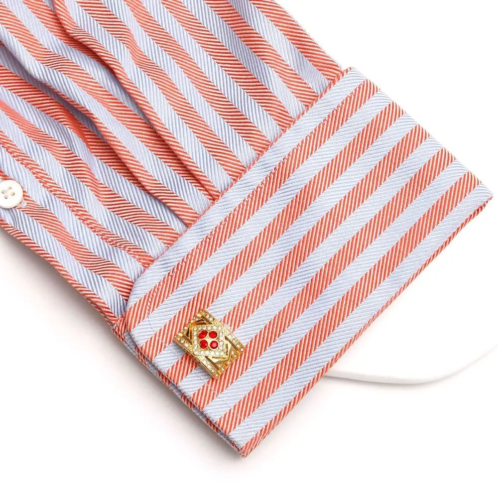 1/2 Paar hochwertige Herren-Manschettenknöpfe, rund, quadratisch, klassisch, elegant, mit Kristallen, französisches Hemd, luxuriös, Vintage – Detail 9