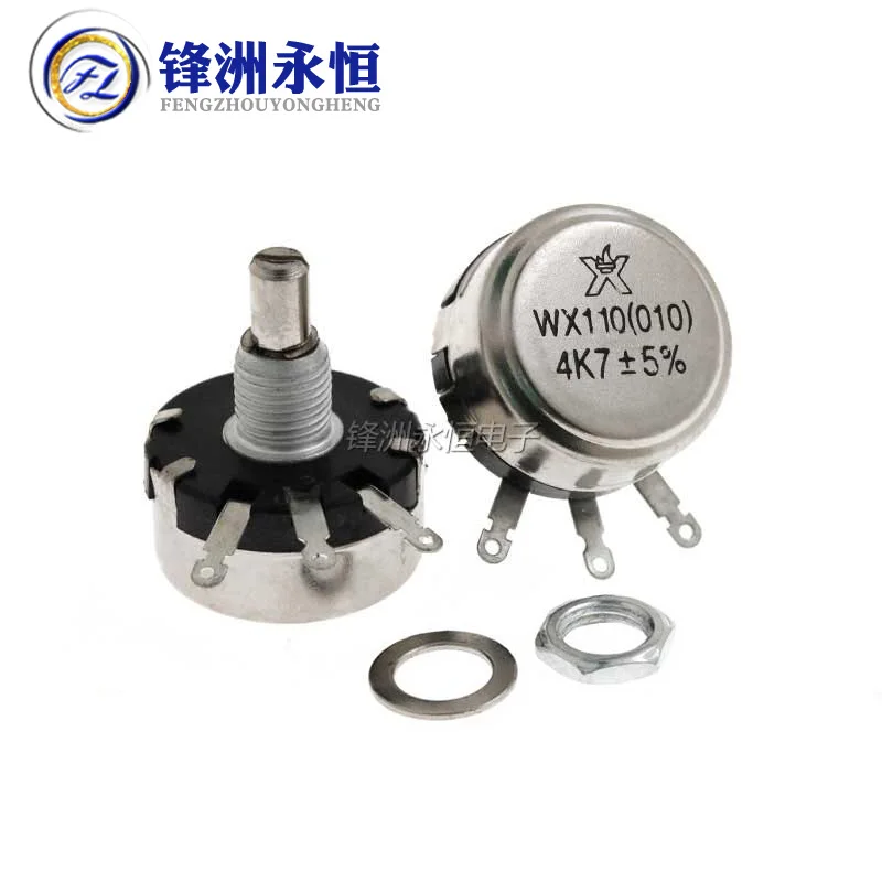 1PCS WX110 010 Single-Turn Wirewound Potentiometer 1W 470R 1K 2K2 5K6 10K 4.7K 22K 3K3