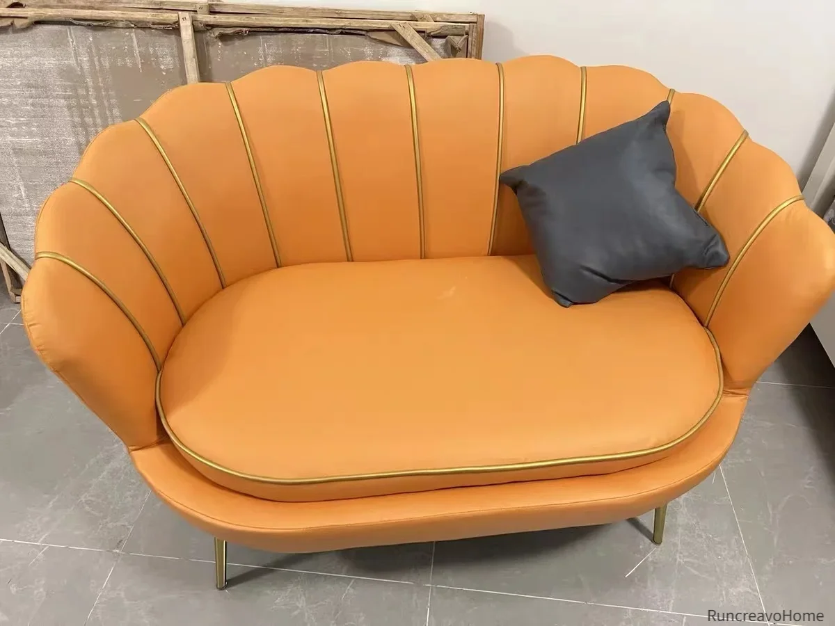 Nowoczesny zestaw sof Meble do salonu Małe krzesło do salonu Nordic Accent Chair Light Luksusowe krzesła Sofa z podwójnym siedziskiem