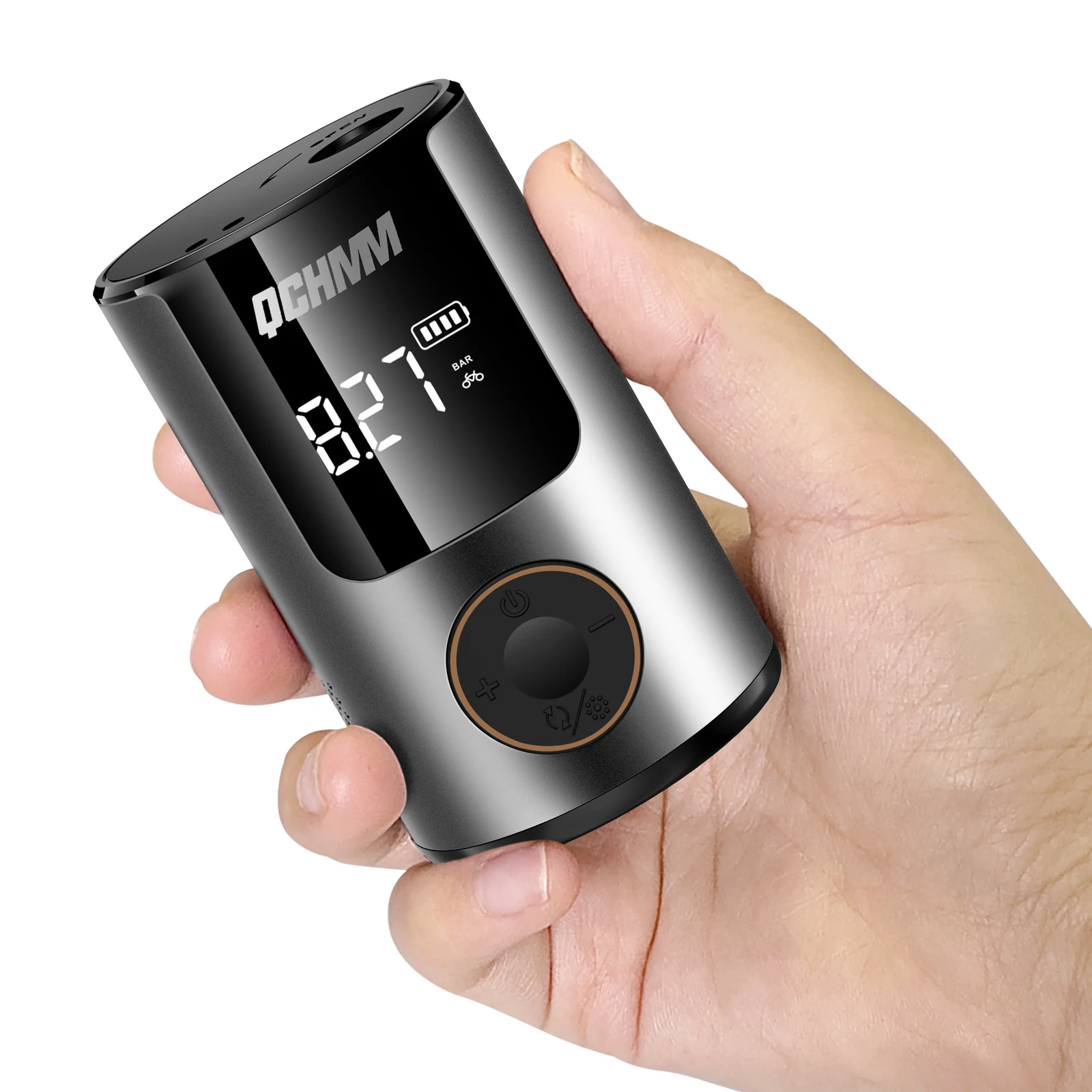 

Portable Electric Bicycle Air Pump Bike Tyre Inflator, 150 PSI Bicycle Pump, Automatic Shut Off with Presta and Schrader Valve