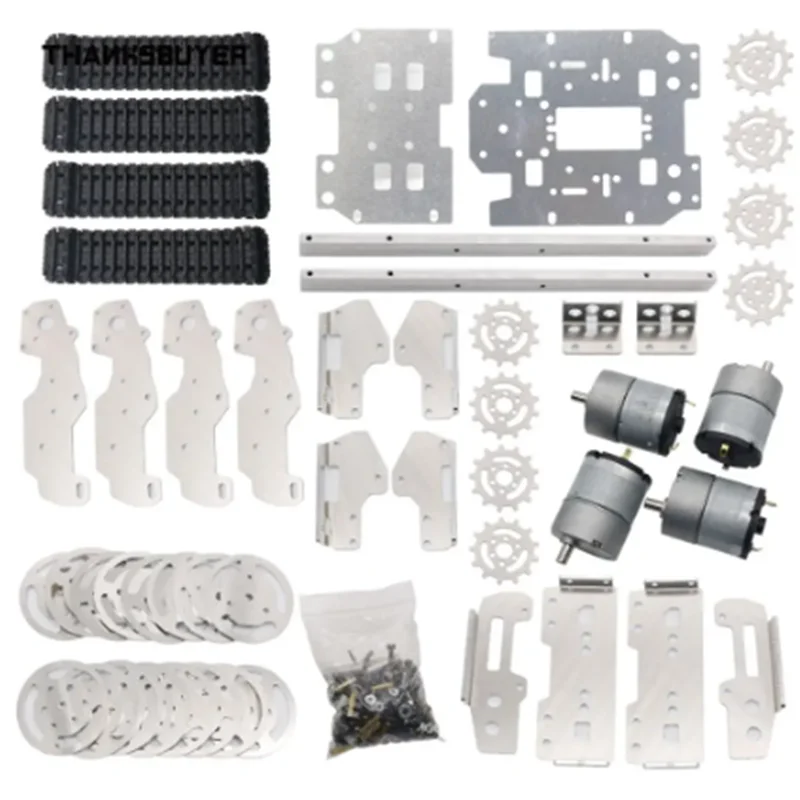 Metal Smart Crawler Robot Tank Chassis Kit With 33GB-520 12V DC Motor Aluminum Alloy Panel DIY For Arduino Toy