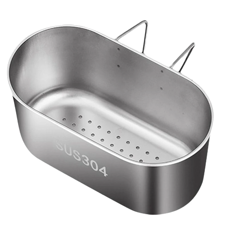 

AT19-Stainless Steel Drain Basket,Sink Organiser,Stainless Steel Sink Filter Tray,Filter Basket,Drain Rack,Soap Box Organiser