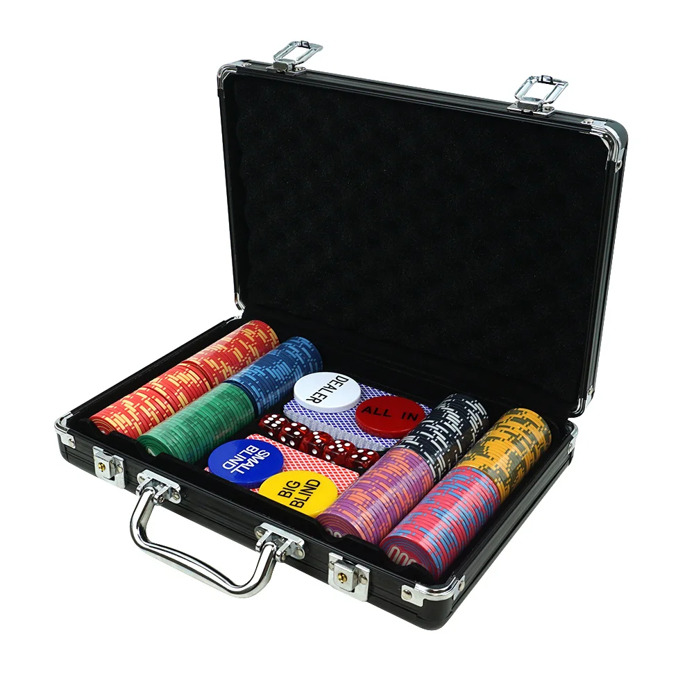 Casino One Stop Shop Equipment Poker Chip Sets Briefcase Customized Ceramic Clay ABS Chip Aluminum Case Chip Sets