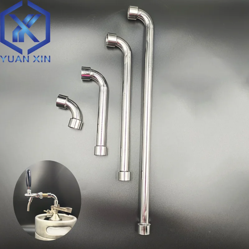 

G5/8" female stainless steel keg elbow for dispensing, 7-shaped elbow for beer connection, Pegasus adapter, single-sided extende