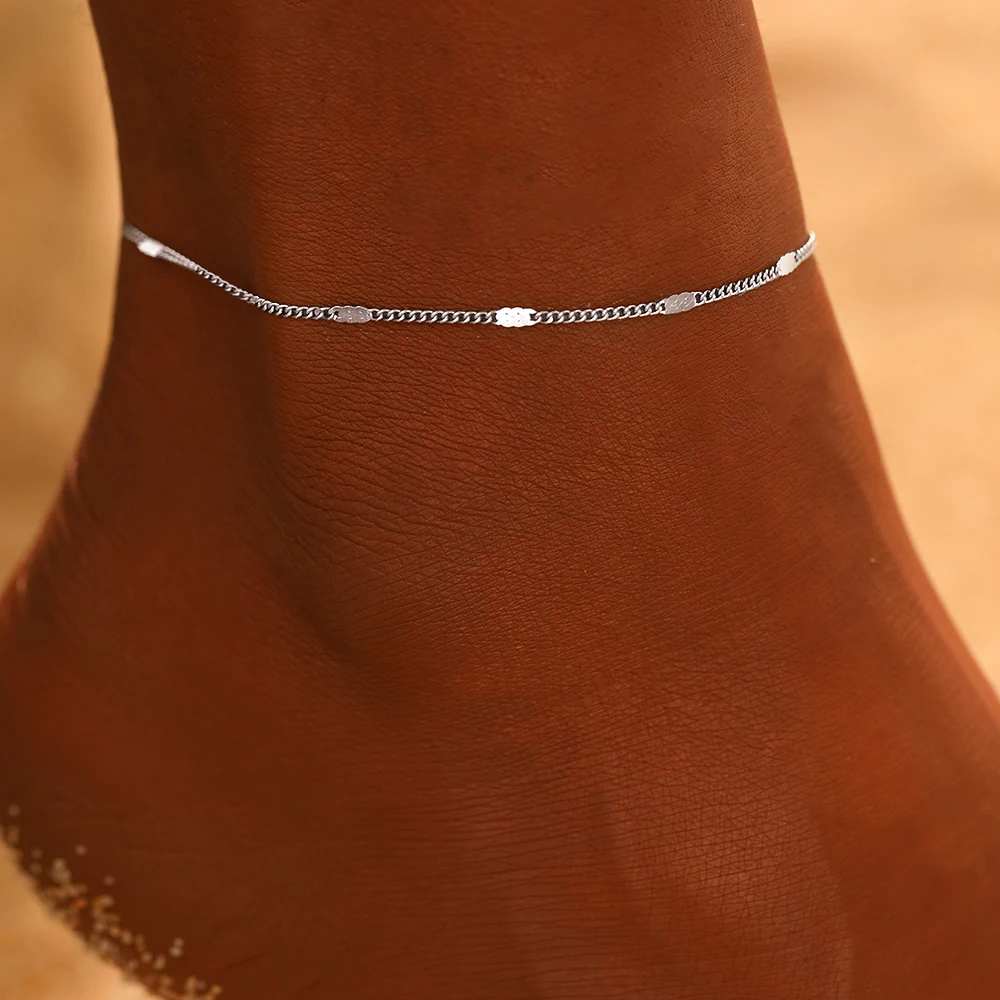 Stainless Steel Anklet New Style Light Luxury Sense of Quality Sequin Chain Fine Delicate Anklet For Women Jewelry Party Gifts