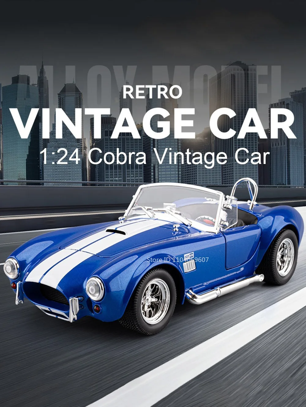 1:24 Viper Cobra Modellspielzeug, Sportwagen, Legierung, Druckguss, Ton, Licht, Türen geöffnet, zurückziehen, exquisite Innensammlung, Supercars – Detail 9