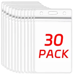 30-1Pc Transparent Vinyl Plastic ID Card Protector Case Bank Credit Card Protector ID Card Badge Holders Waterproof Storage Case
