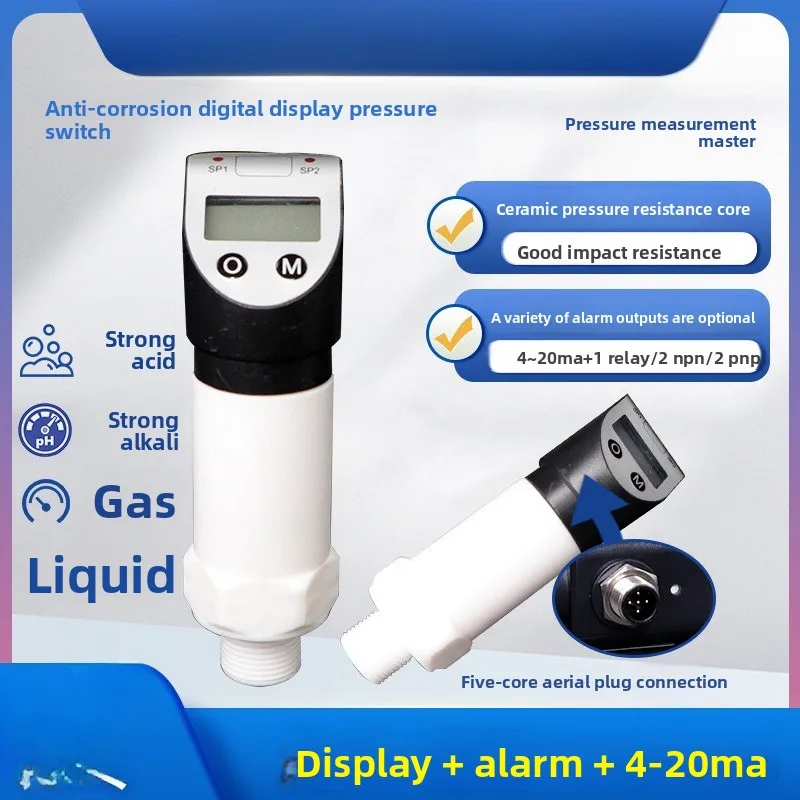 

PTL540 Anti-corrosion Digital Pressure Switch Transmitter Switch Pressure Gauge 4~ 20MA Relay