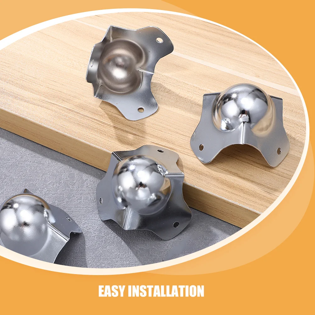 Protectores de esquina redondos de Metal, protectores de bordes resistentes a los arañazos para marcos de muebles, cajas, protección de seguridad para el hogar y la Oficina, 4 Uds.