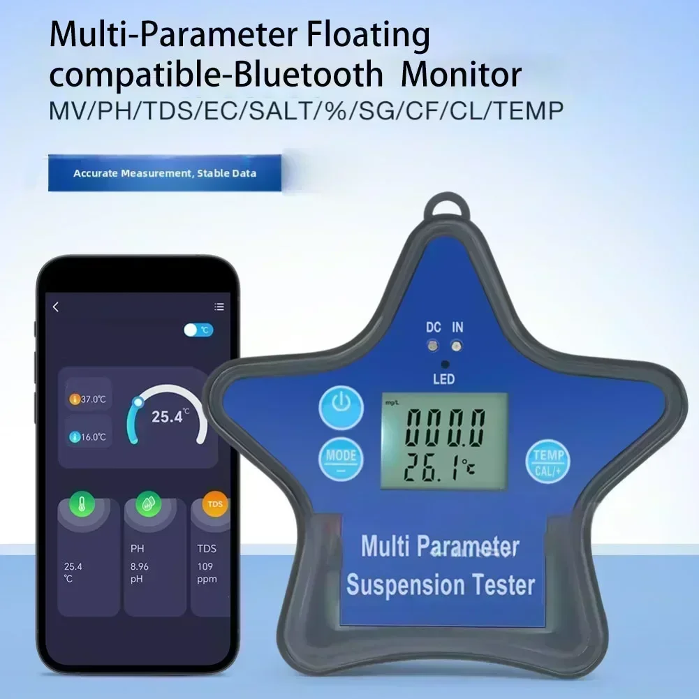 Floating Compatible-Bluetooth Water Quality Monitor Swimming Pool Water Analyzer  For Test Measurement Tool Accessory