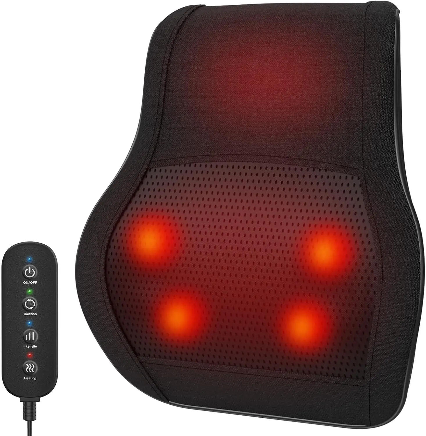 

Heated Back & Neck Massager for Pain Relief, 3D Kneading Pillow for Shoulders, Portable Gift