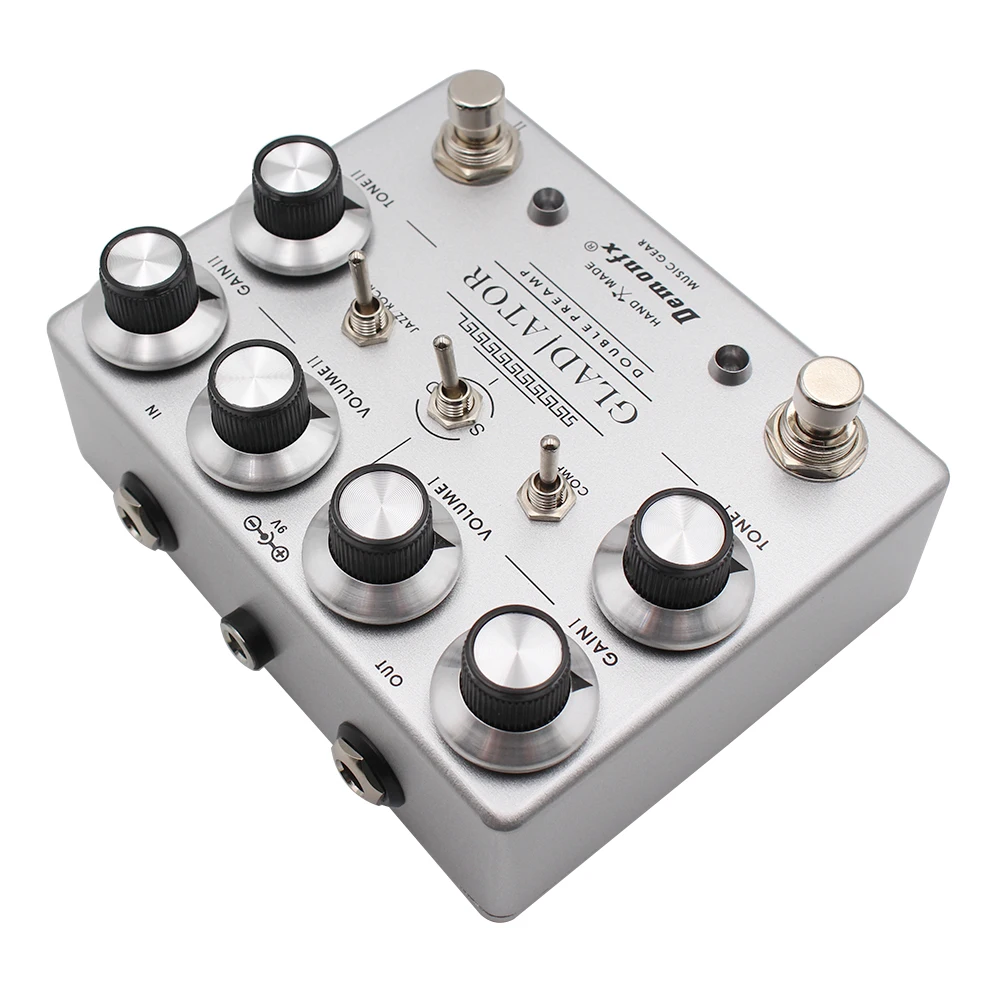 Demonfx GLAdiator Double Preamp Overdrive PEDAL, alta qualidade, novo