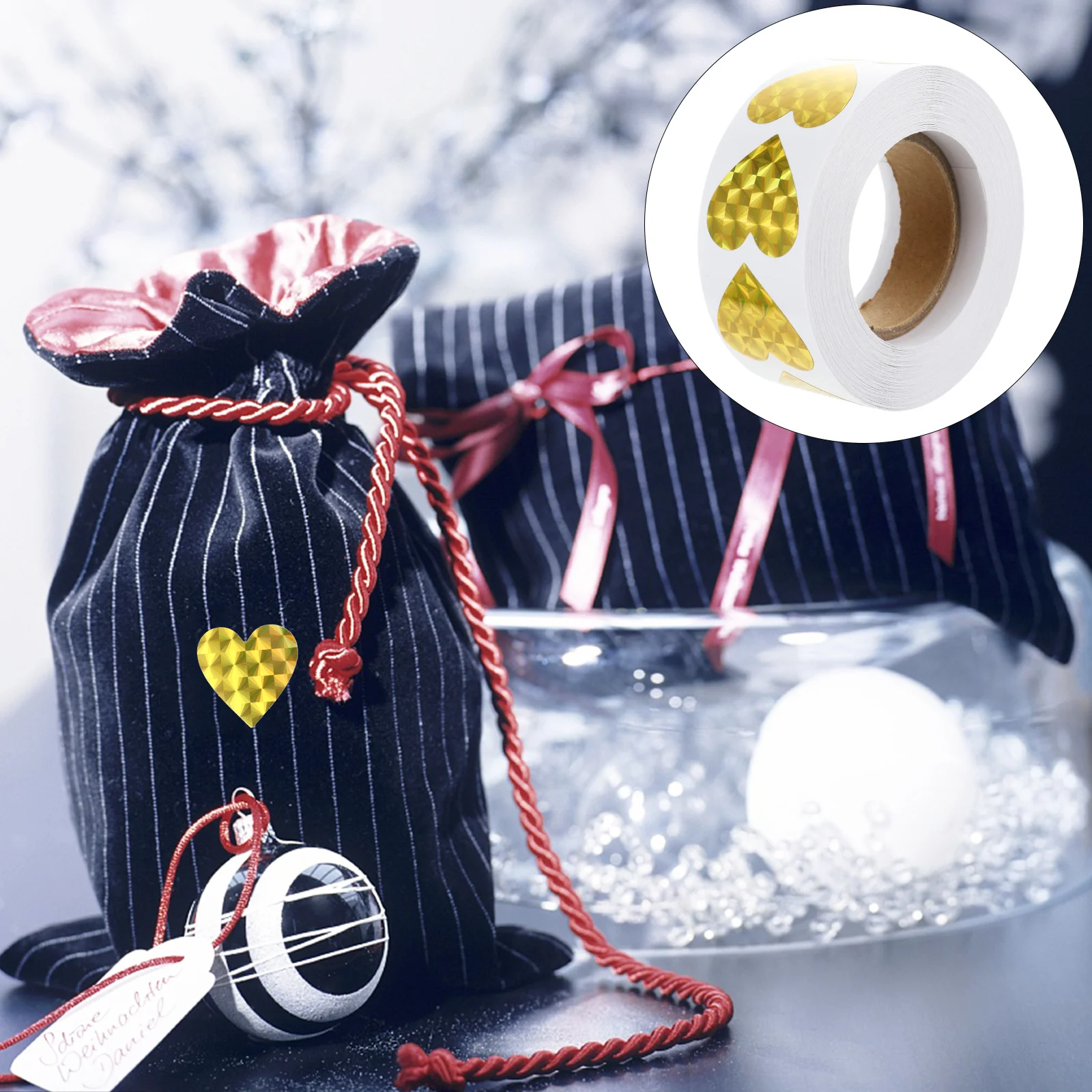 

Love Stickers Self-adhesive Heart Sealing Gift Bags Labels Paper Wrapping Tags Round Office