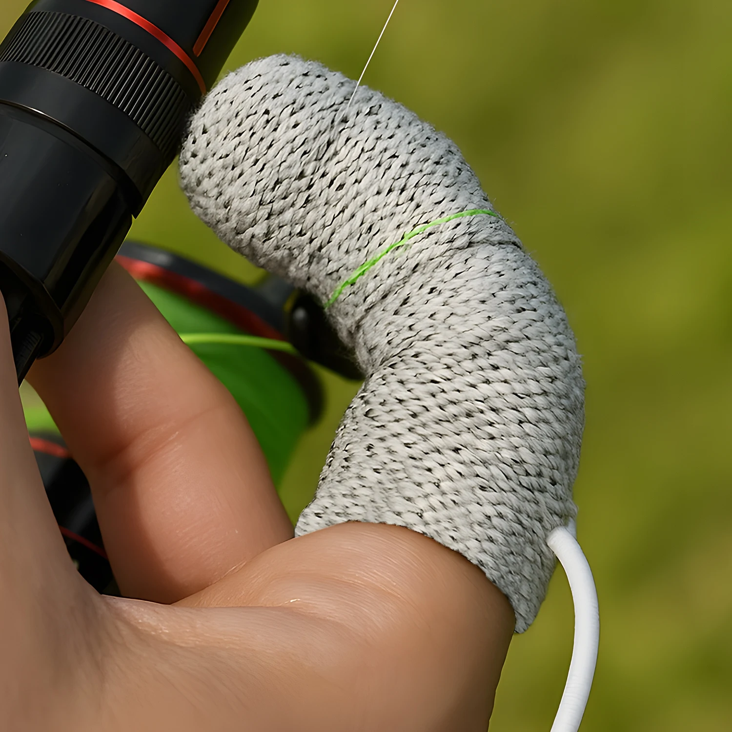 2/1 Stück Angelhandschuh für einen Finger, schnittfester Fingerschutz mit elastischem Band, Zeigefingerschutz, Angelzubehör für den Außenbereich – Detail 3