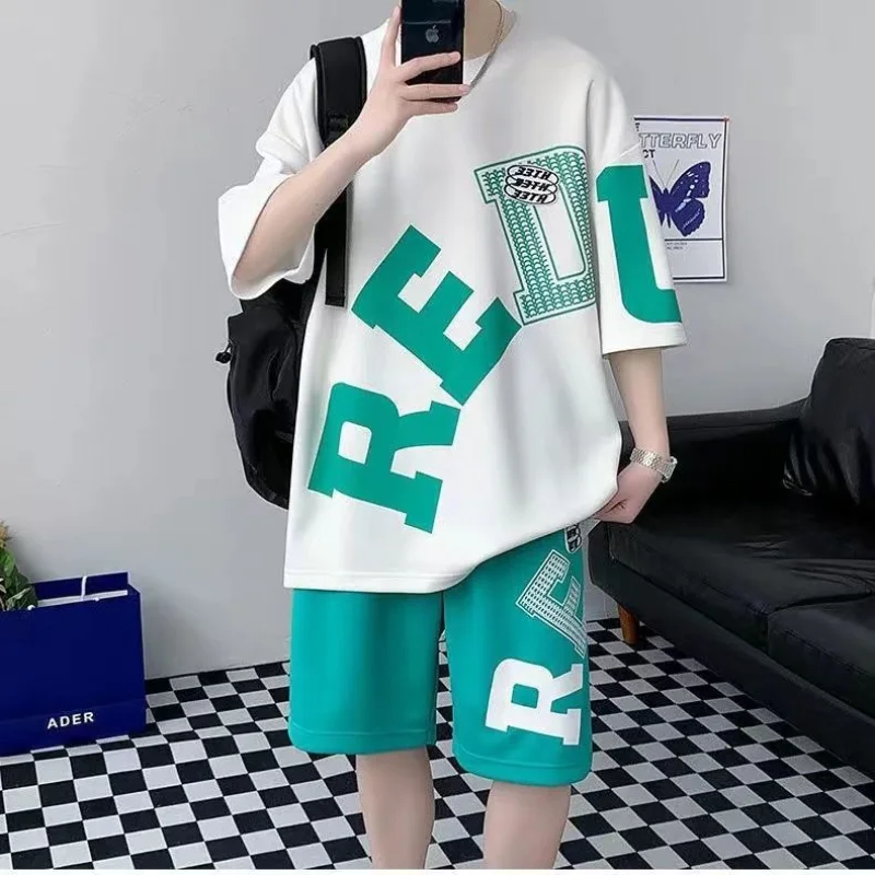 Two Piece Women Clothing Tracksuit Oversized Shorts Sets Summer New Korean Fashion Short Sleeve Tops Female Sports Casual Suits