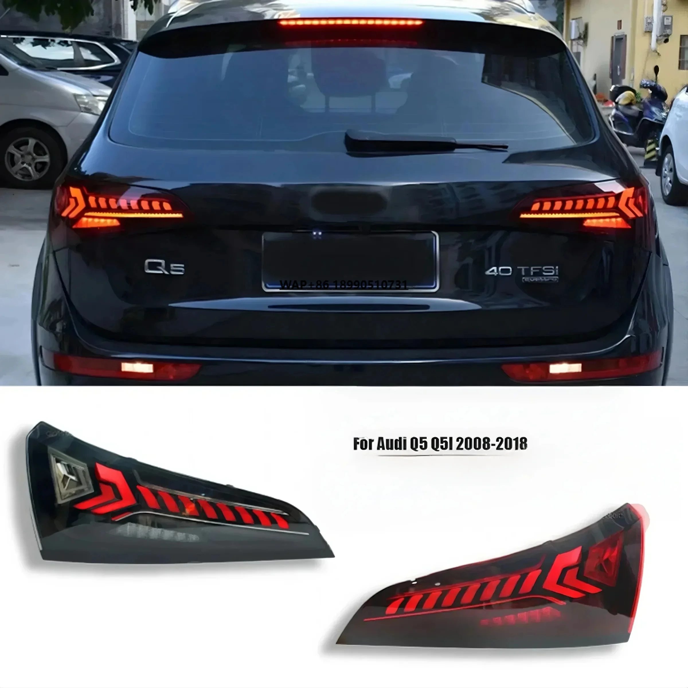 

High Quality for Q5 LED Tail Lights Assembly 2009-2017 Upgrade to Q7 Style Rear Lamp Dynamic DRL Turn Signal Reverse Lights