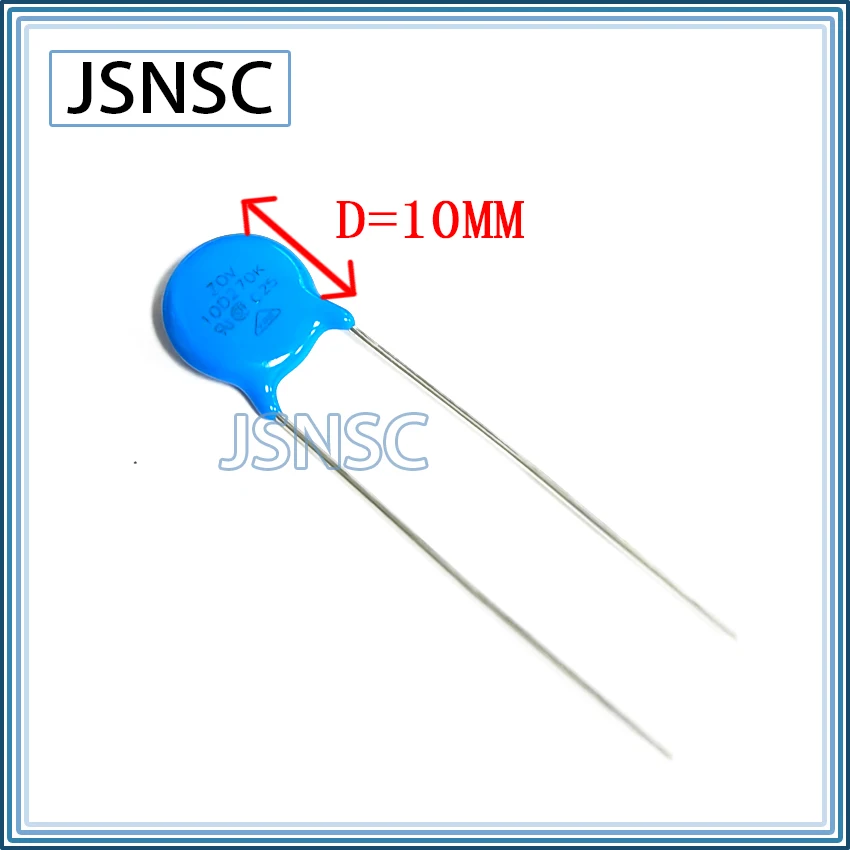 JSNSC Varistor 500PCS 10D 10D621K 10D681K 10D751K 10D821K 10D911K 10D102K 620V 680V 750V 820V 910V 1KV 1000V 10MM piezoresistor