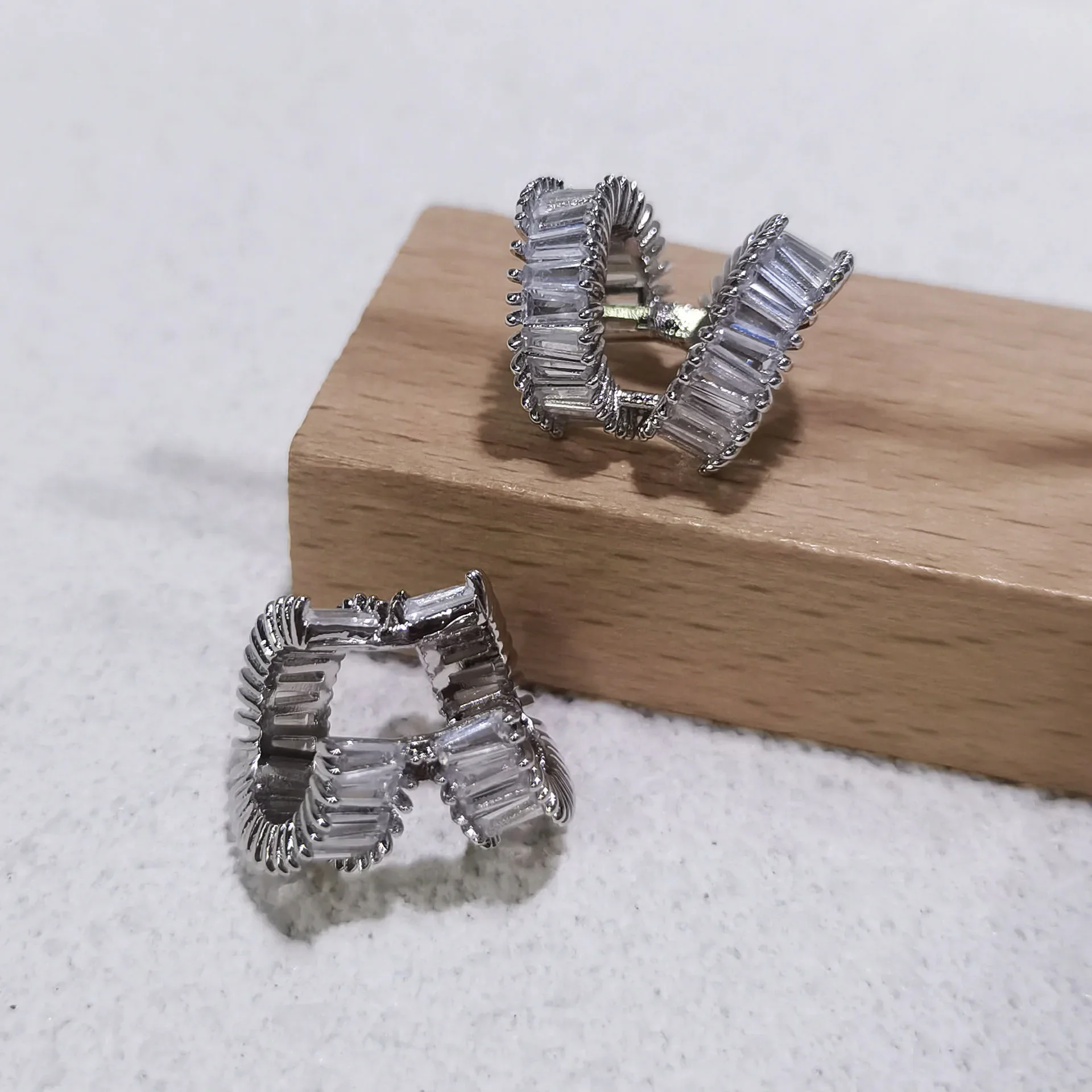 الأصلي الأميرة تألق كريستال الزفاف الراقية مجموعة مجوهرات المرأة الساحرة على شكل قلب قلادة أقراط سوار حلقة #5