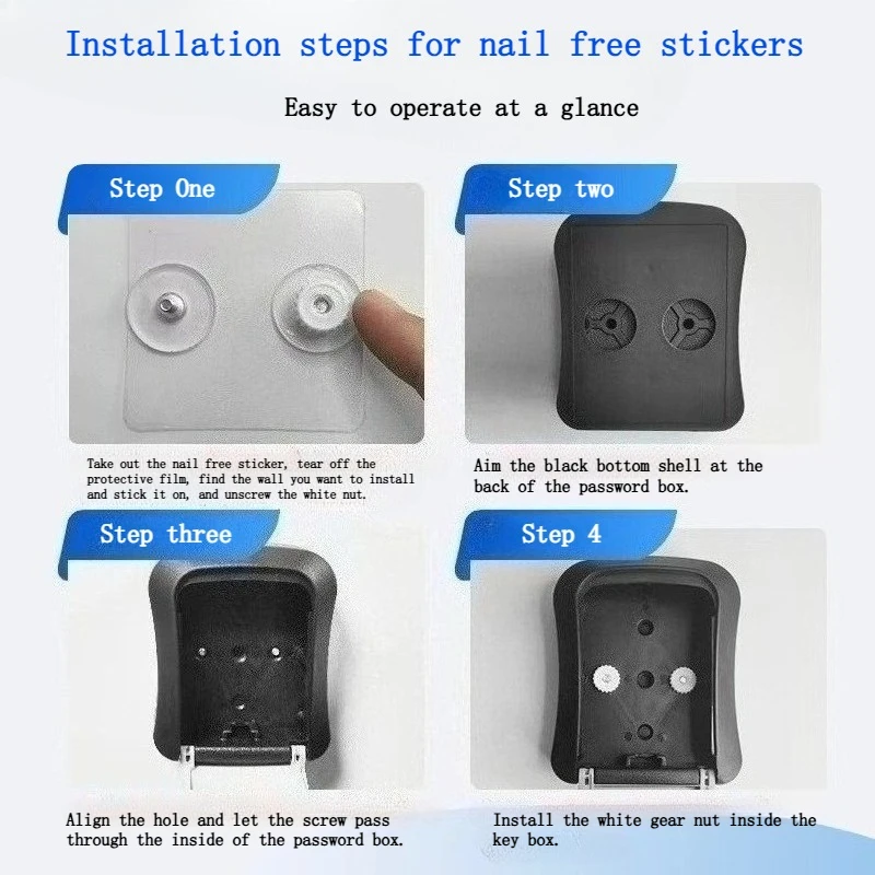 1 шт. Настенный замок для ключей с 4-значным паролем, кодовый замок, подходит для безопасного хранения в наружных отелях и магазинах