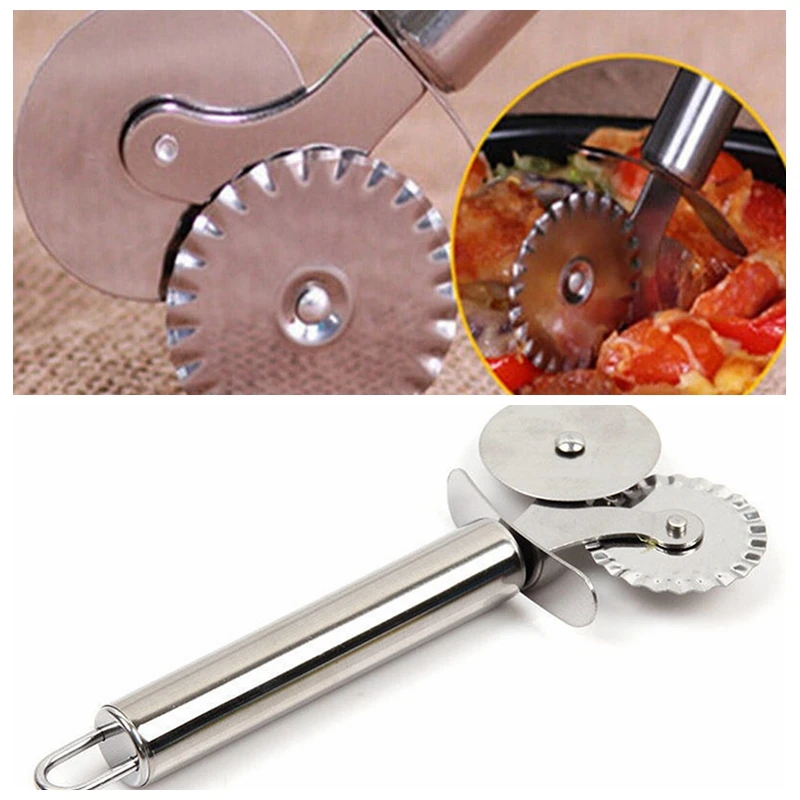 Pizza Knife Stainless Steel Roller Cutter Single Wheel Circular Kitchen Supplies Convenient Practical Durable Baking Tool