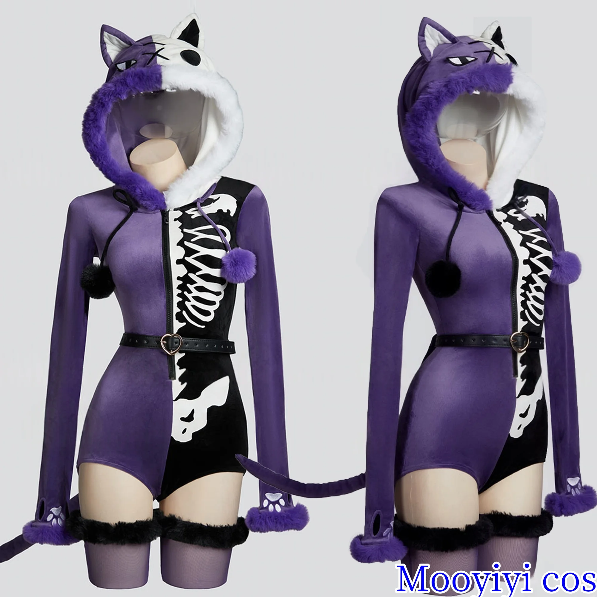 

New 2025 Cure Macaron Cosplay Costume Halloween Christmas Role Playing Party Comic Game S-XL Kotozume Yukari purple cat‌ Cute
