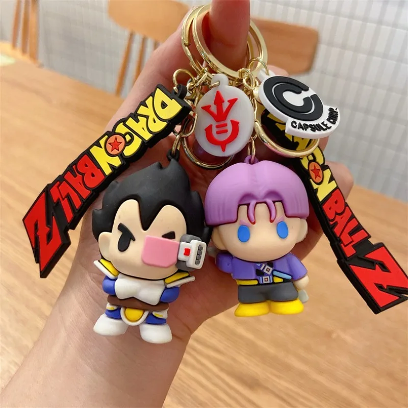 Dragon Ball Schlüsselanhänger, kreativer Goku und Vegeta Anhänger, Cartoon, hoher Ästhetikwert, modisches, personalisiertes Rucksack-Accessoire – Detail 3