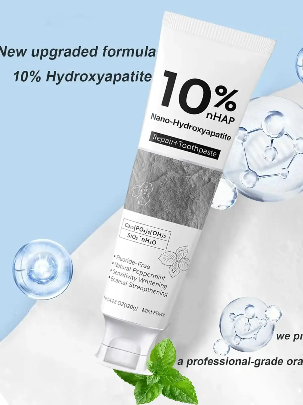 10% Nano-Hydroxyapatite Tandpasta Verminderen Tandvlekken Frisse Adem Intensen Vlek Whitening Tandpasta 120g Tandenverzorging Levert - afbeelding 2