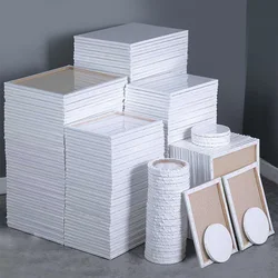 5pcs Blank Canvas Drawing Wood Frame,linen Painting Board,Artist Kids Beginners Practice Art Supplies,DIY Graffiti,HB-03