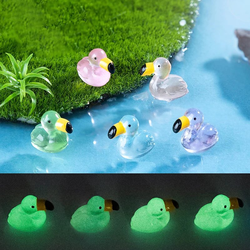 Mini Flamingo Luminous Ornament Crafts Miniature Figures Tiny Flamingo Micro Landscape Home Decoration Accessories Gifts