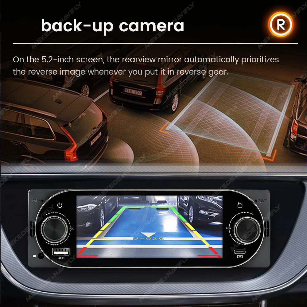 Android System 5.2Inch HD Touch Screen Multimedia Player FM Radio For Universal Head Unit Car Radio SWC BT Car-play/Android Auto