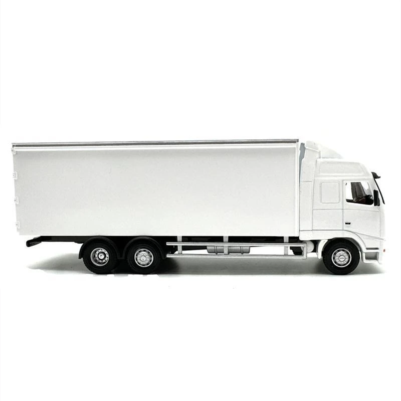1:76 Scale White Box Truck Diecast Alloy Mini Vehicle Model, Simulated Cargo Lorry, Collectible Display Ornament for Hobby Lover