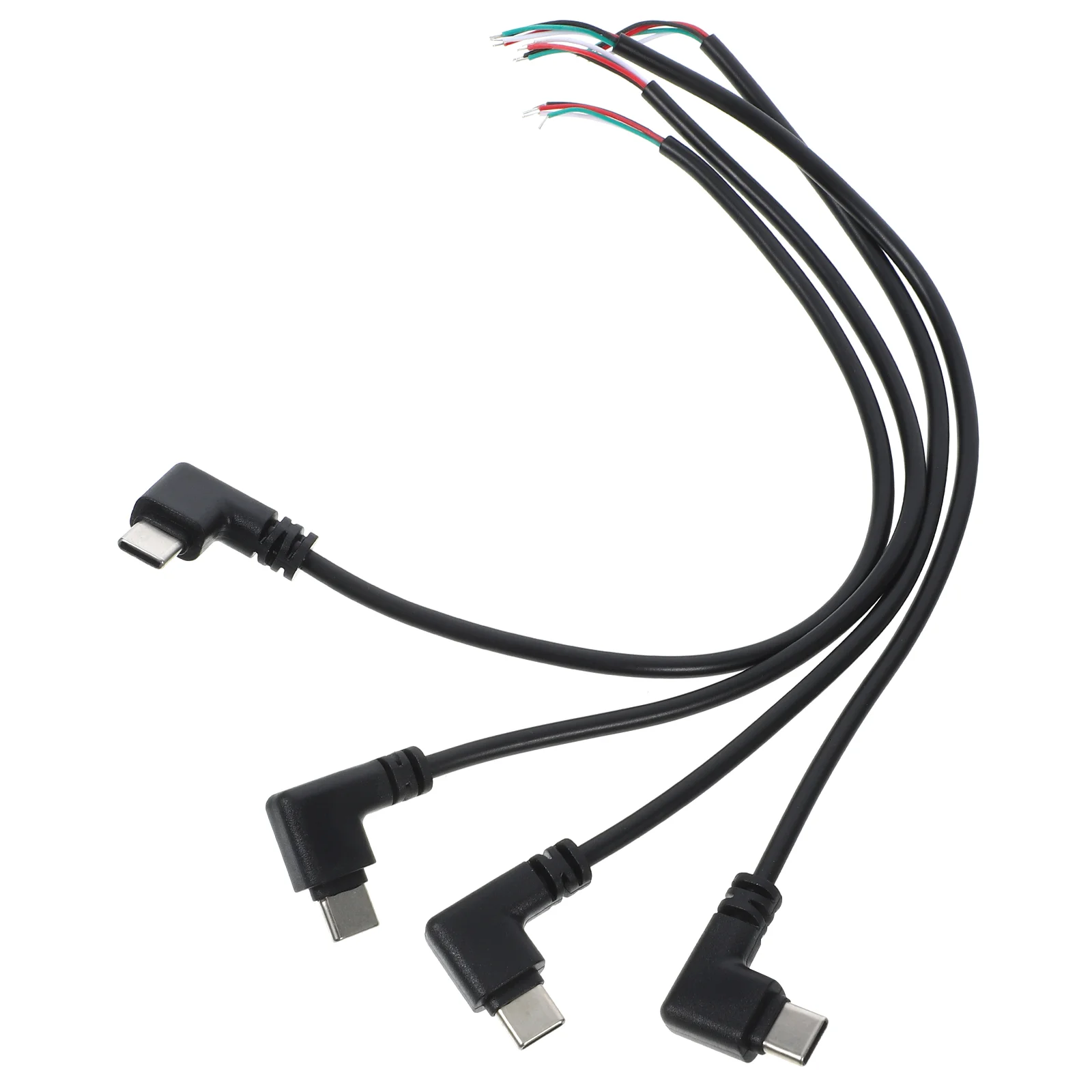 

4 Pcs Type Male Plug Short Right Angle USB Cable Braid Open End Wire Pvc to Pin Bare
