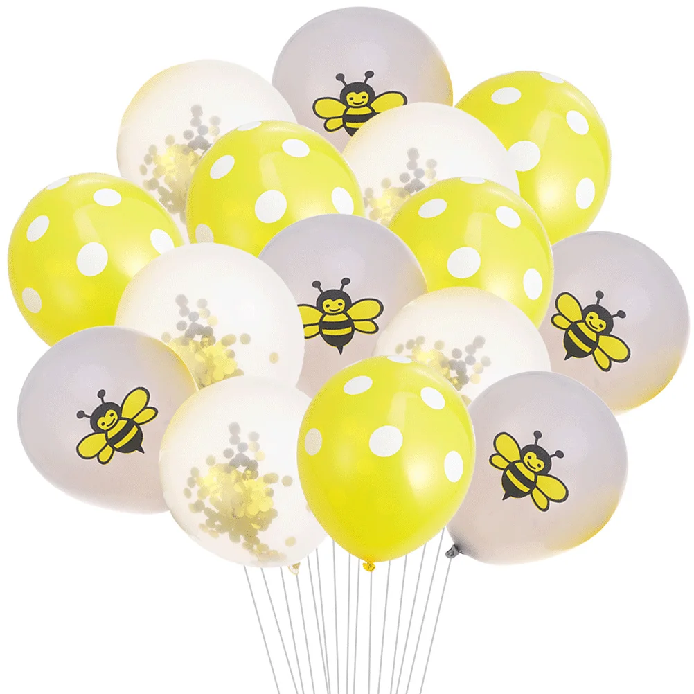 

30 Pcs Bee Balloons Party Decorations Shower Honey Latex Printed Dot Cartoon