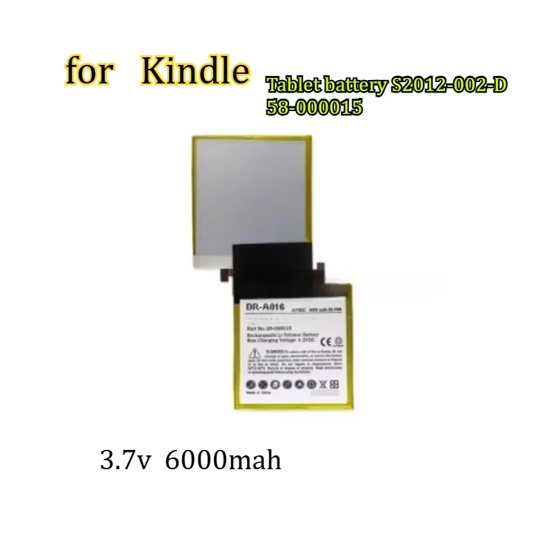 

Аккумулятор для планшета 3.7V 6000mAh, совместимый с Kindle Fire HD 8.9, с длительным временем работы, S2012-002-D 58-000015