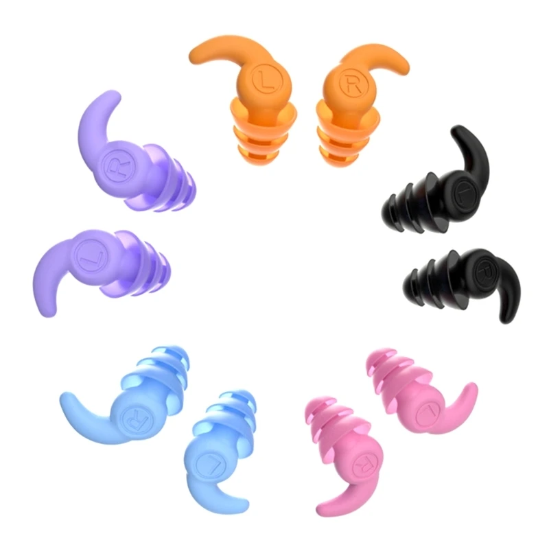 Reusable Silicone Ear Plugs for Sleeping, Noise Cancelling, Noise Reduction, Sound Blocking, 1 Pair