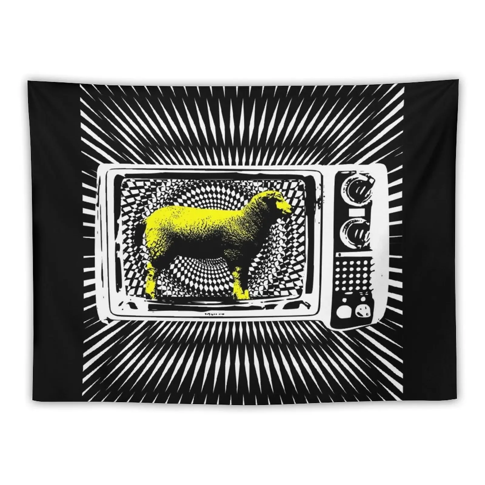 Anti Media with Optical Illusion (white on black) Tapestry Room Decor For Girls Home And Comfort Decor Tapestry